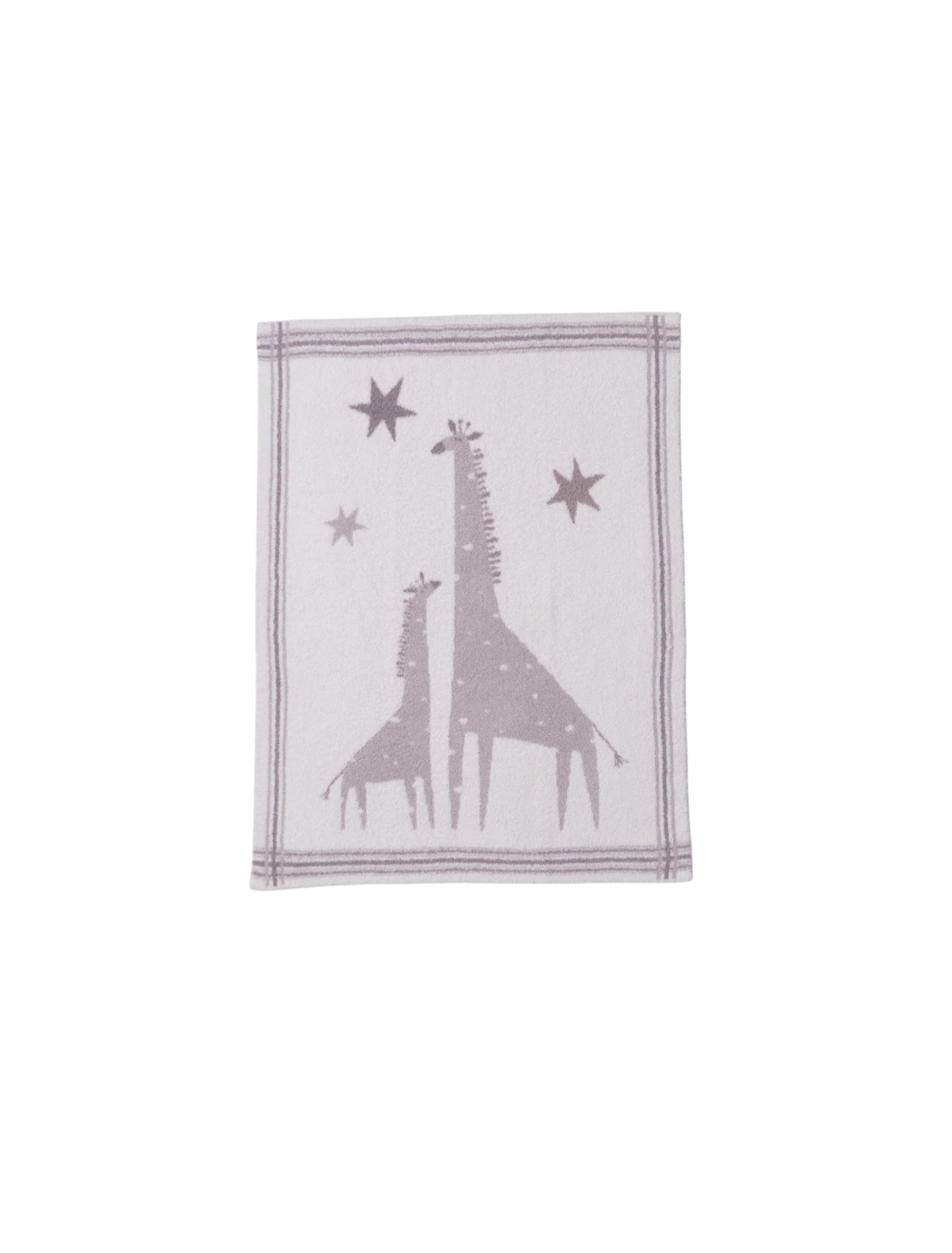 Barefoot Dreams CozyChic giraffe stroller blanket in sandstone multi, ideal for on-the-go warmth.