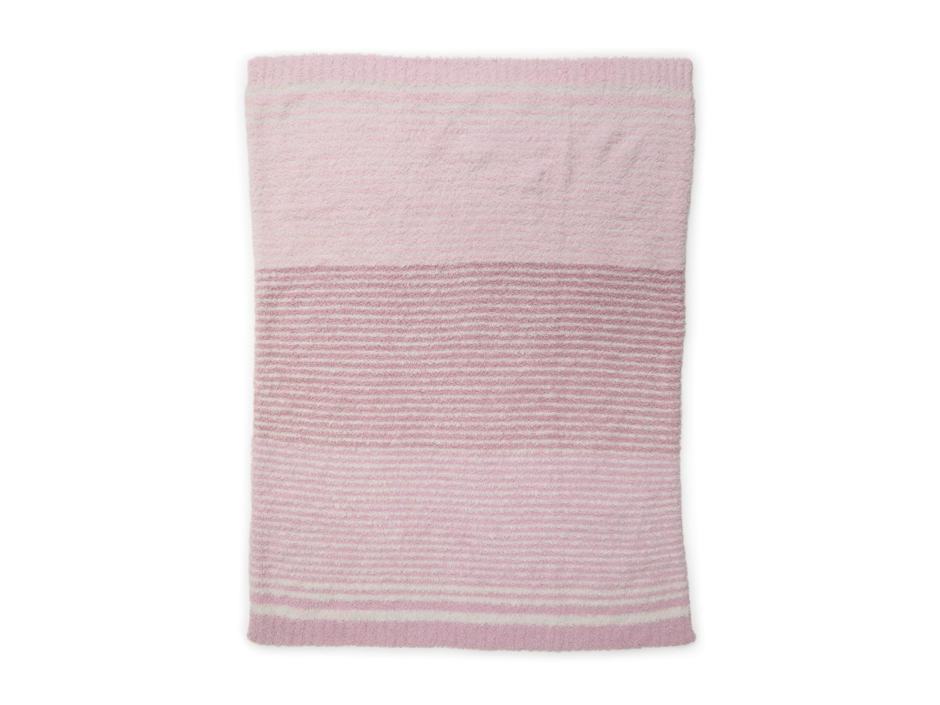 Barefoot Dreams Cozychic gradient stripe blanket features ribbed border for durability and style
