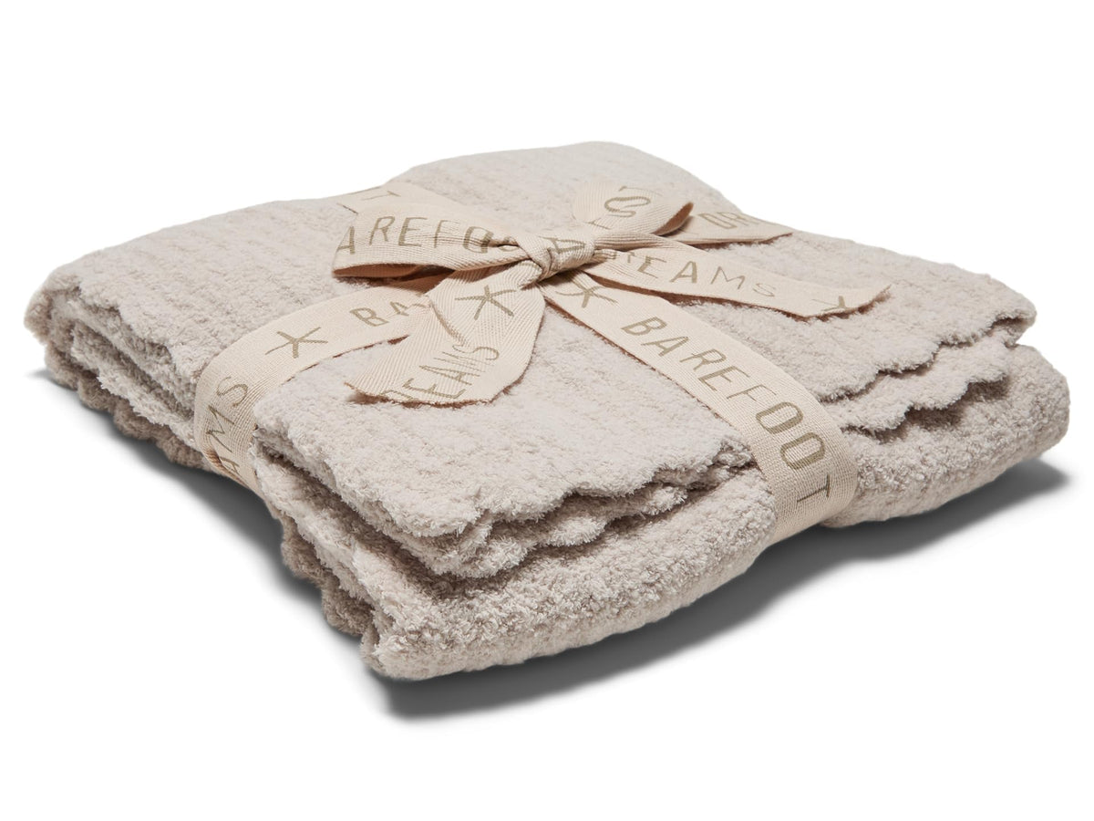 Barefoot Dreams CozyChic Heirloom blanket in stone, soft cuddle for baby snuggles