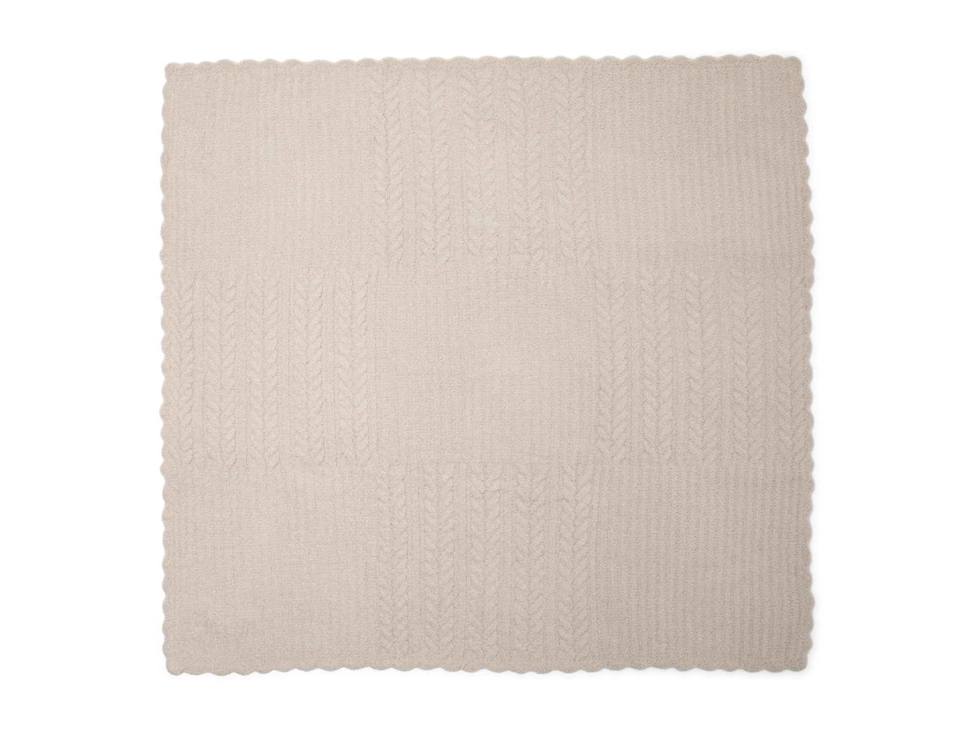 Barefoot Dreams blanket in stone with satin border for on-the-go warmth