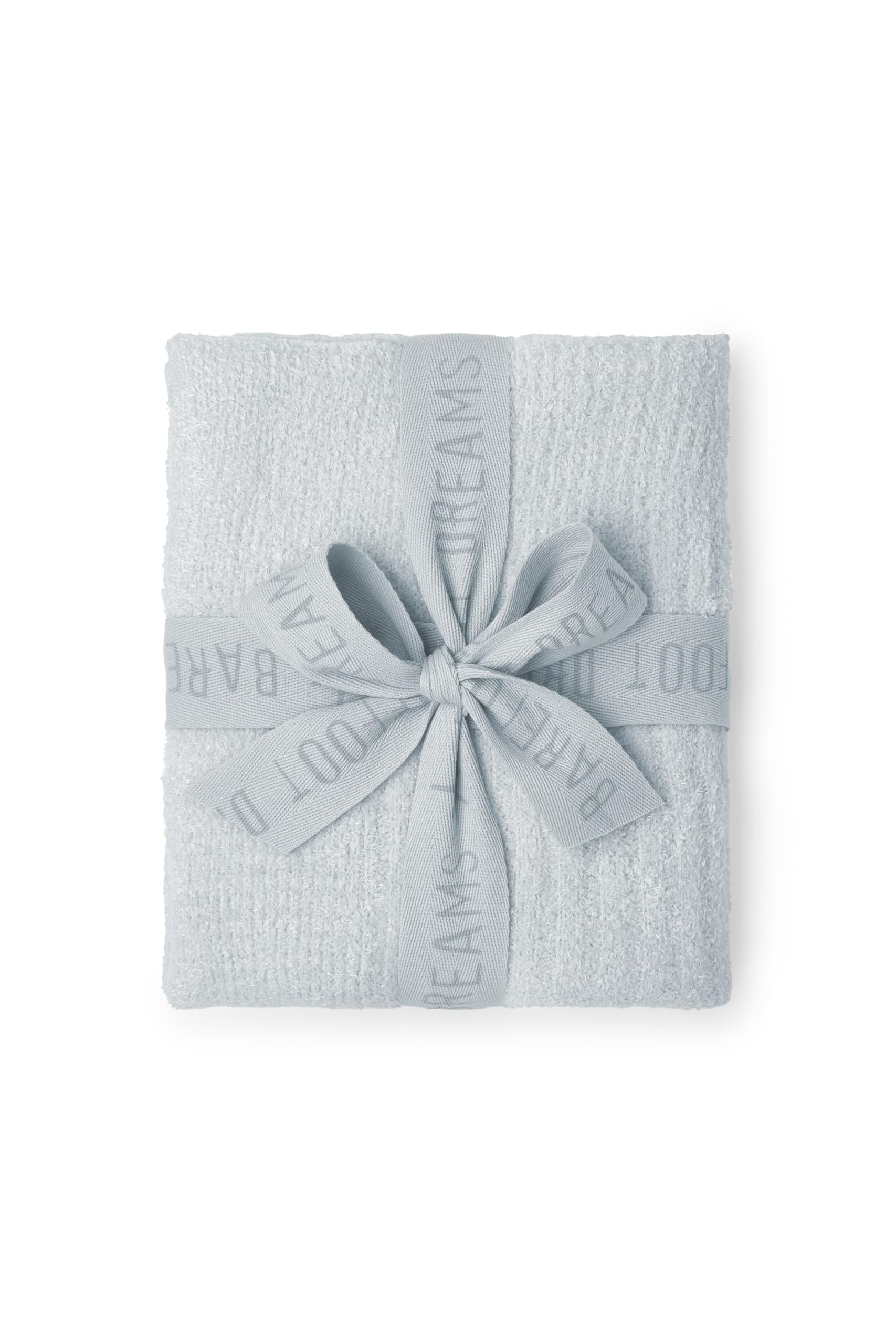 Barefoot Dreams CozyChic Lite blanket in blue showing velvety softness for naptime