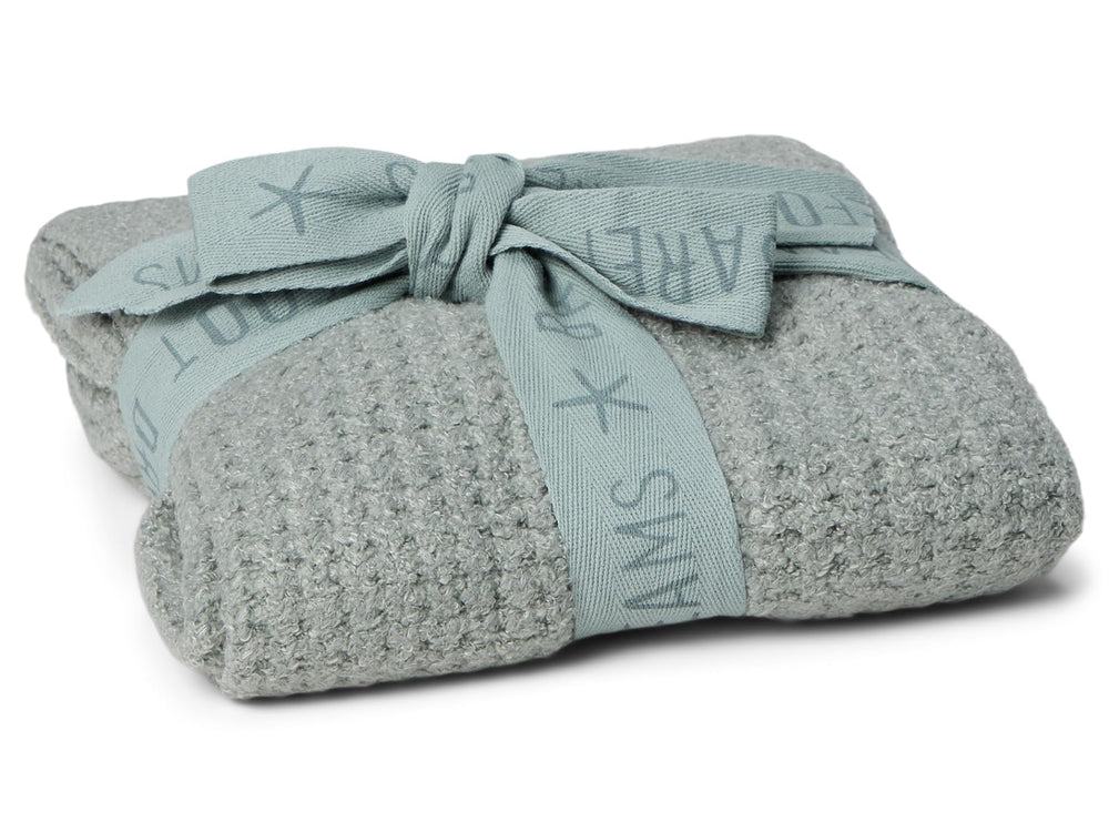 Barefoot Dreams CozyChic Lite Waterfall waffle receiving blanket close-up weave for cozy warmth