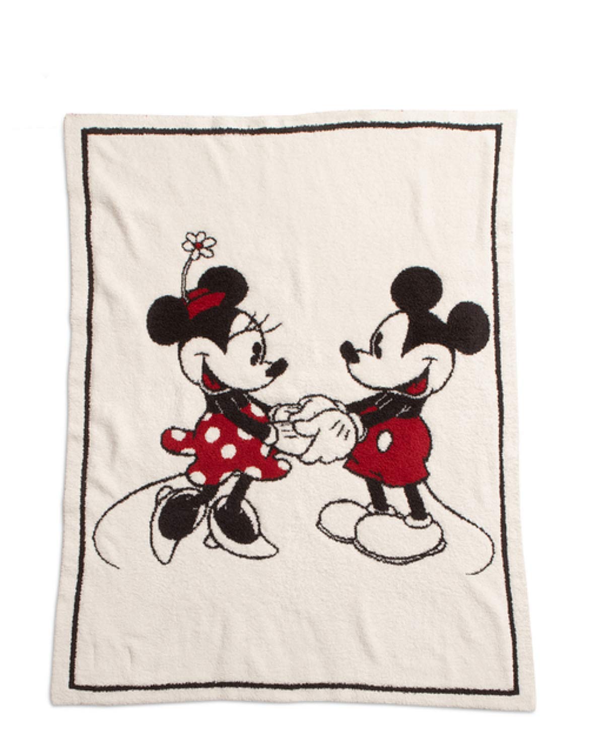 Barefoot Dreams CozyChic Mickey Minnie blanket featuring Disney design for cozy evenings.