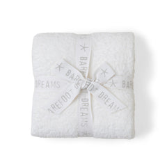 Barefoot Dreams CozyChic stroller blanket Pearl close-up border for warmth