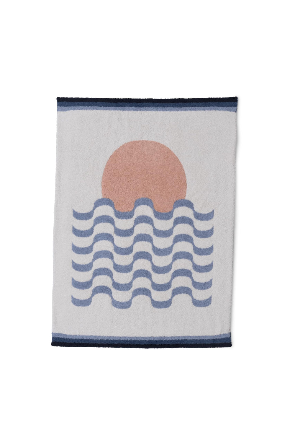 Barefoot Dreams CozyChic Sun Waves Stripe stroller blanket in Ocean Air Multi, ultra-soft for baby comfort.