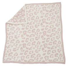 Barefoot Dreams CozyChic Wild Baby Blanket in Dusty Rose and Cream for ultra-soft newborn warmth