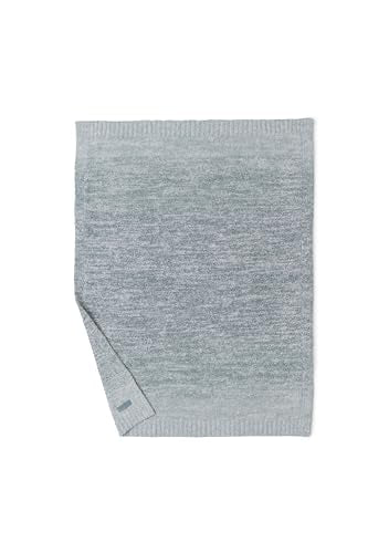 Barefoot Dreams Ombre degrade pattern with ribbed border adds subtle style to car seat use.