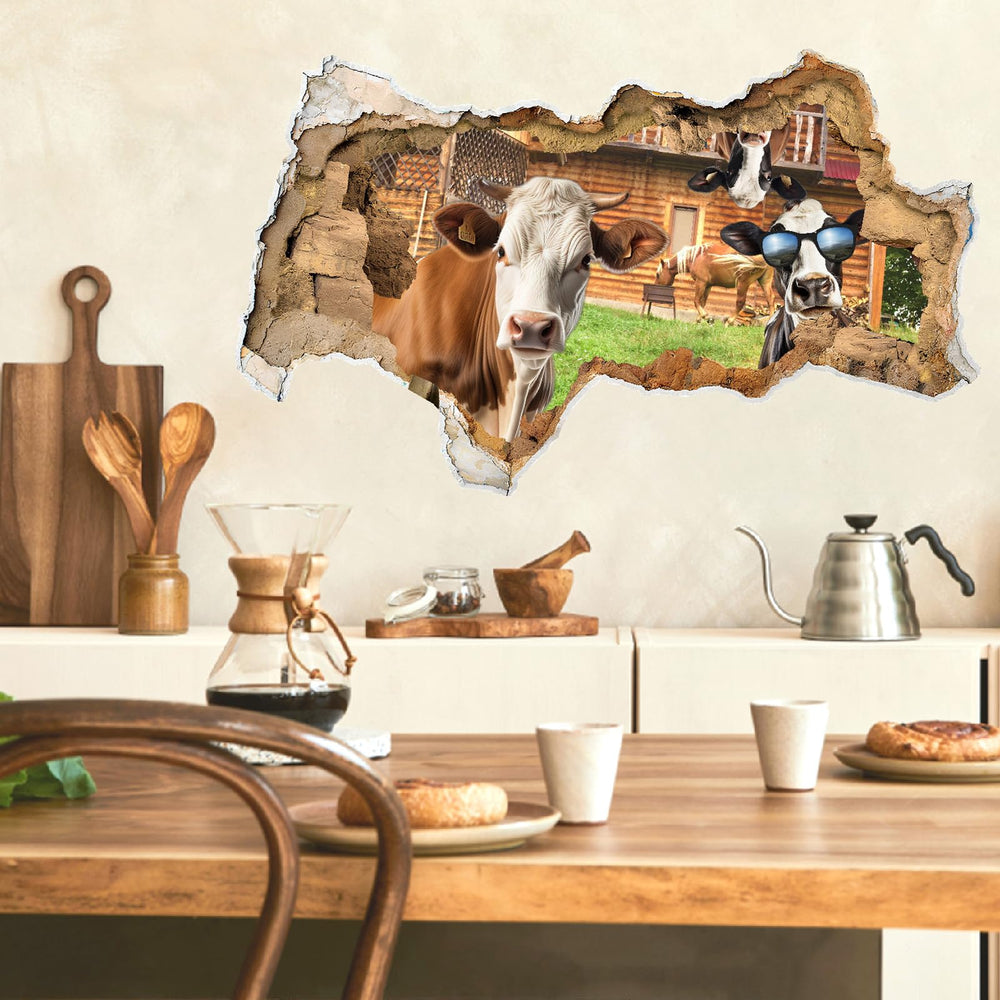 Barri Design 3D farm animal decal creates a window-like view