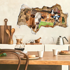 Barri Design 3D farm animal decal creates a window-like view
