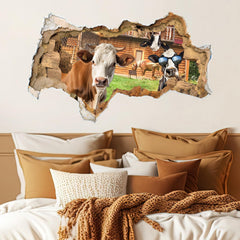Barri Design break-through cow sticker sticks easily without wall damage
