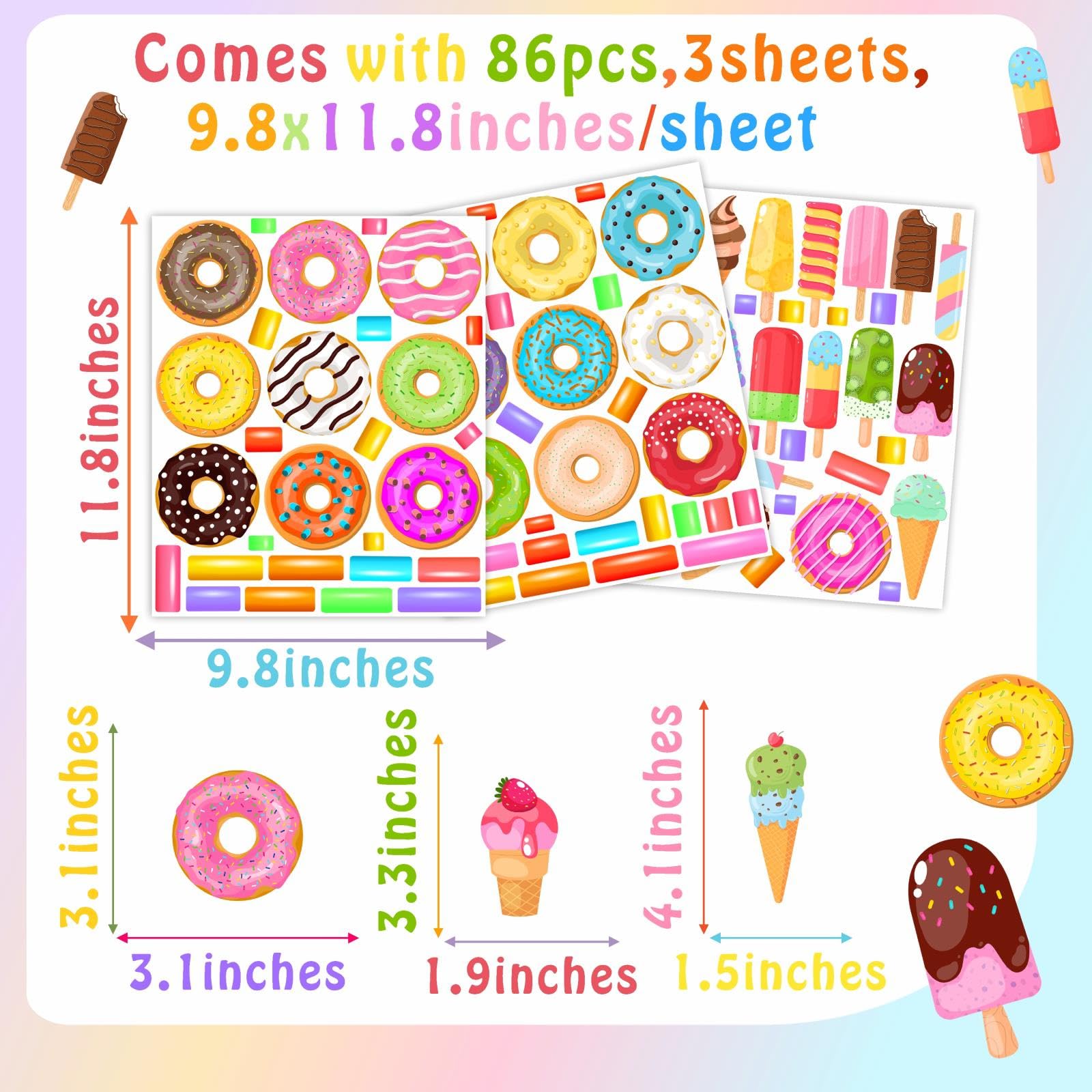 Barri Design candy wall decals in rainbow hues brighten walls