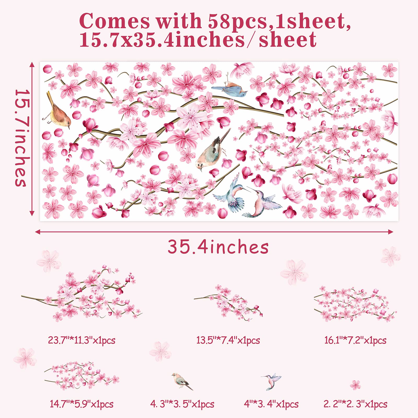 Barri Design nursery room idea with cherry blossom wall decals.