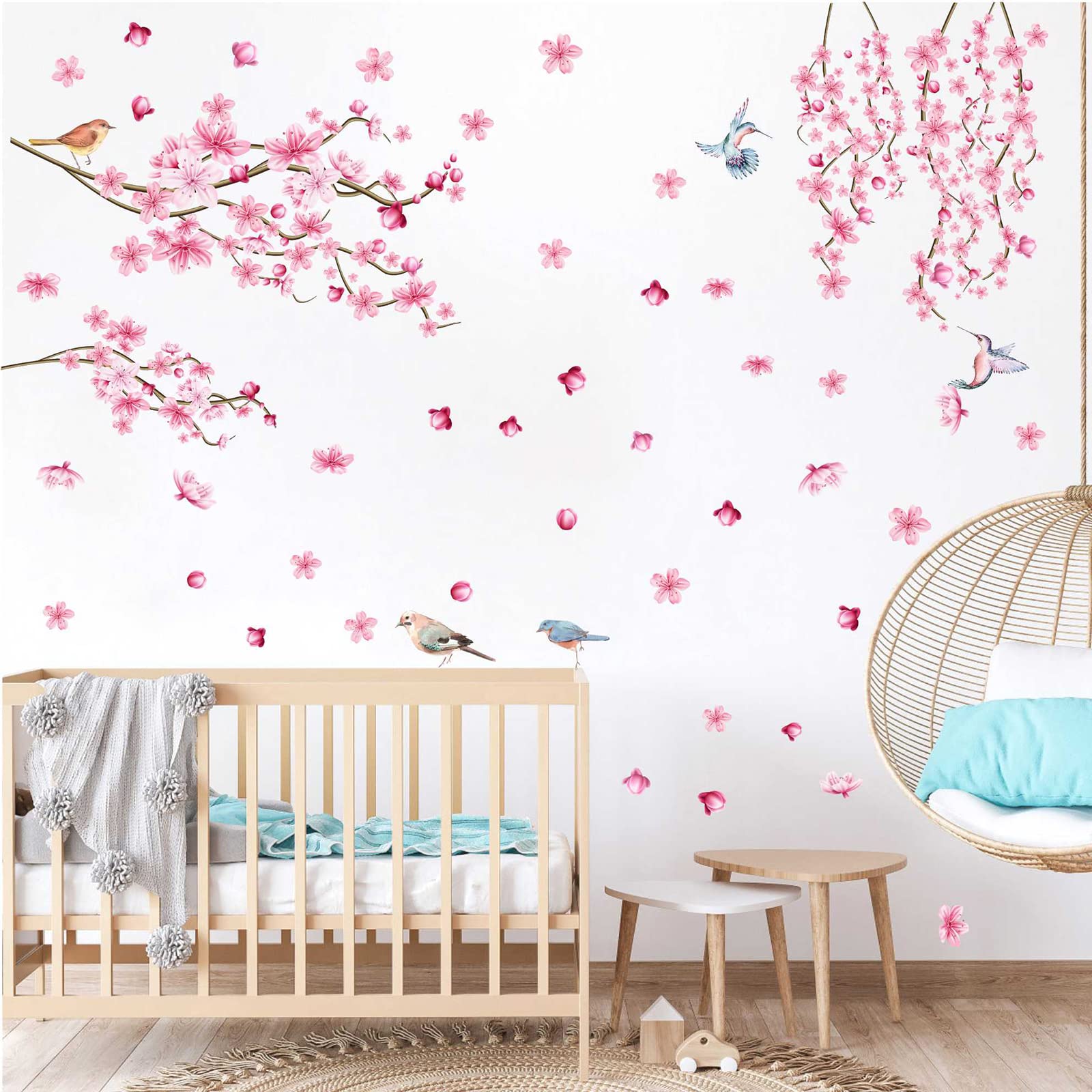 Barri Design removable pink flower cluster decal clarifies the blossom details.