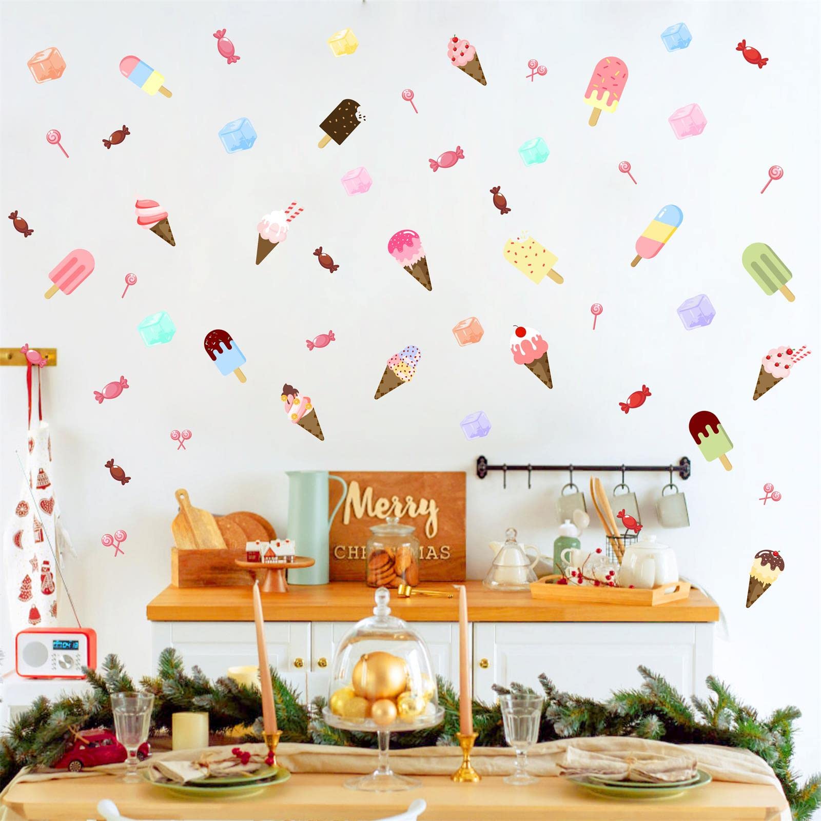 Barri Design colorful ice cream cone decal ideal for mirrors and doors in playful spaces