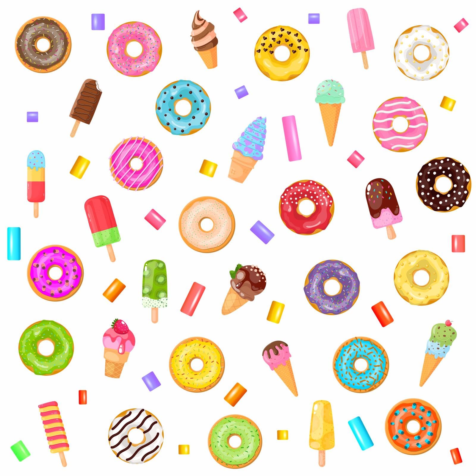 Barri Design donut wall sticker bright colors, easy to apply to kids spaces