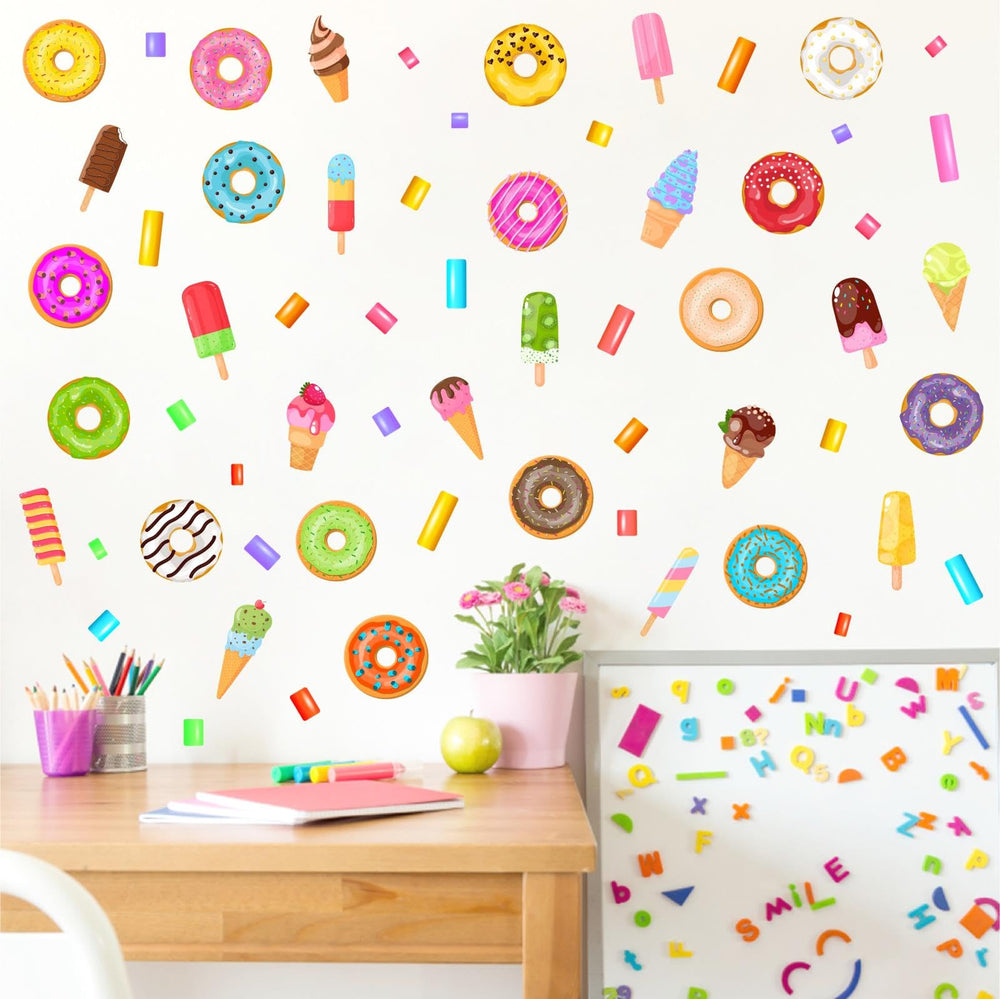 Barri Design ice cream wall decal in playful colors for girls room, easy to apply