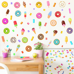 Barri Design ice cream wall decal in playful colors for girls room, easy to apply