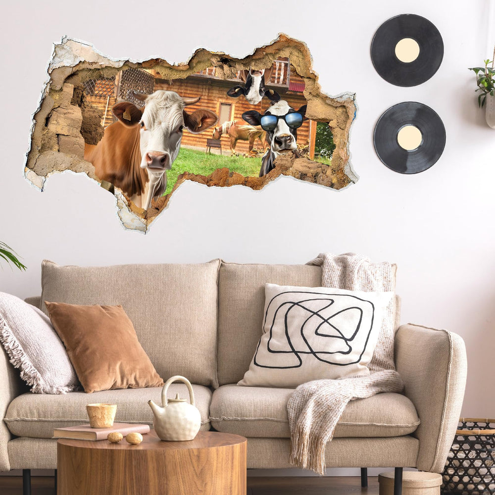 Barri Design rustic cow wall art suitable for bedrooms