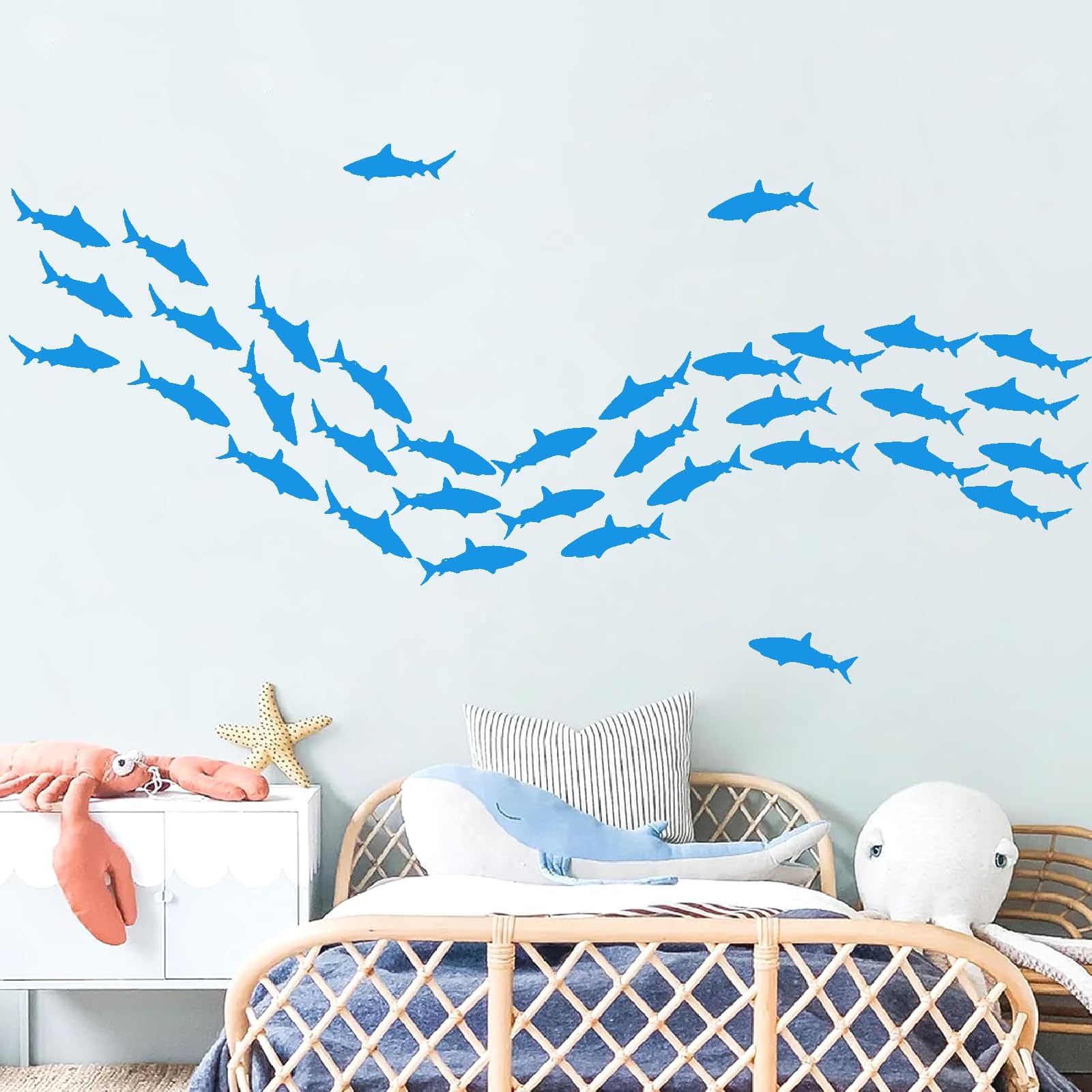 Barri Design small shark decal ocean animals brings color to playrooms