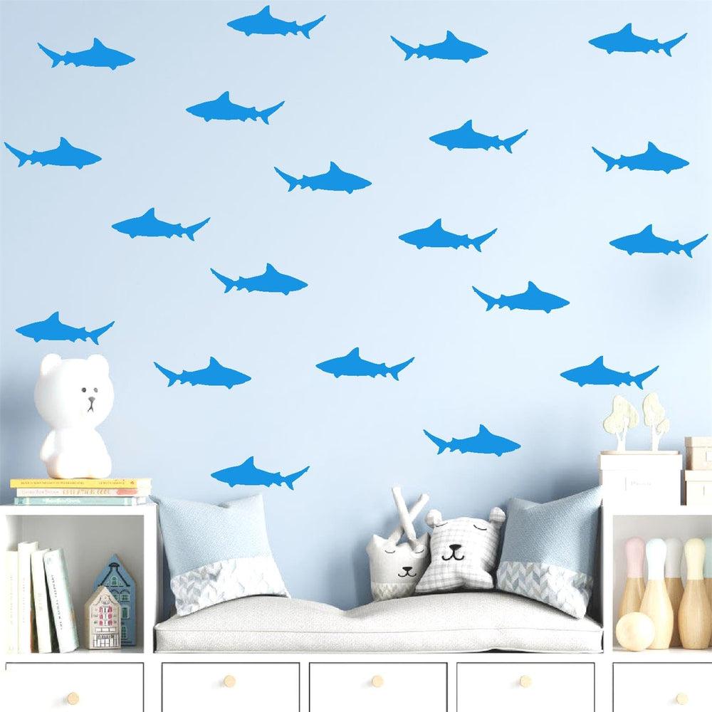 Barri Design small shark decal playroom decor inspires imagination