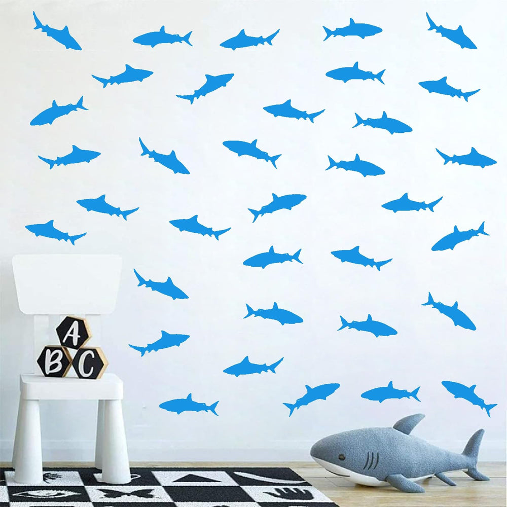 Barri Design small shark decal removable edge supports flexible placement