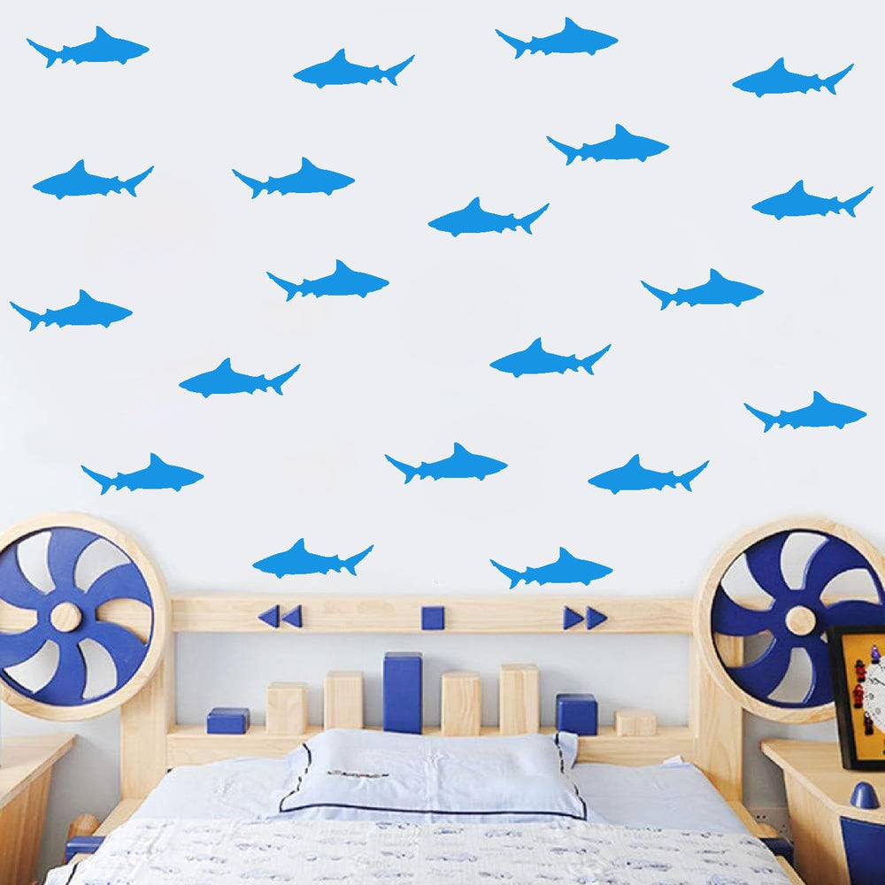 Barri Design small shark decal wall sticker is easy to remove