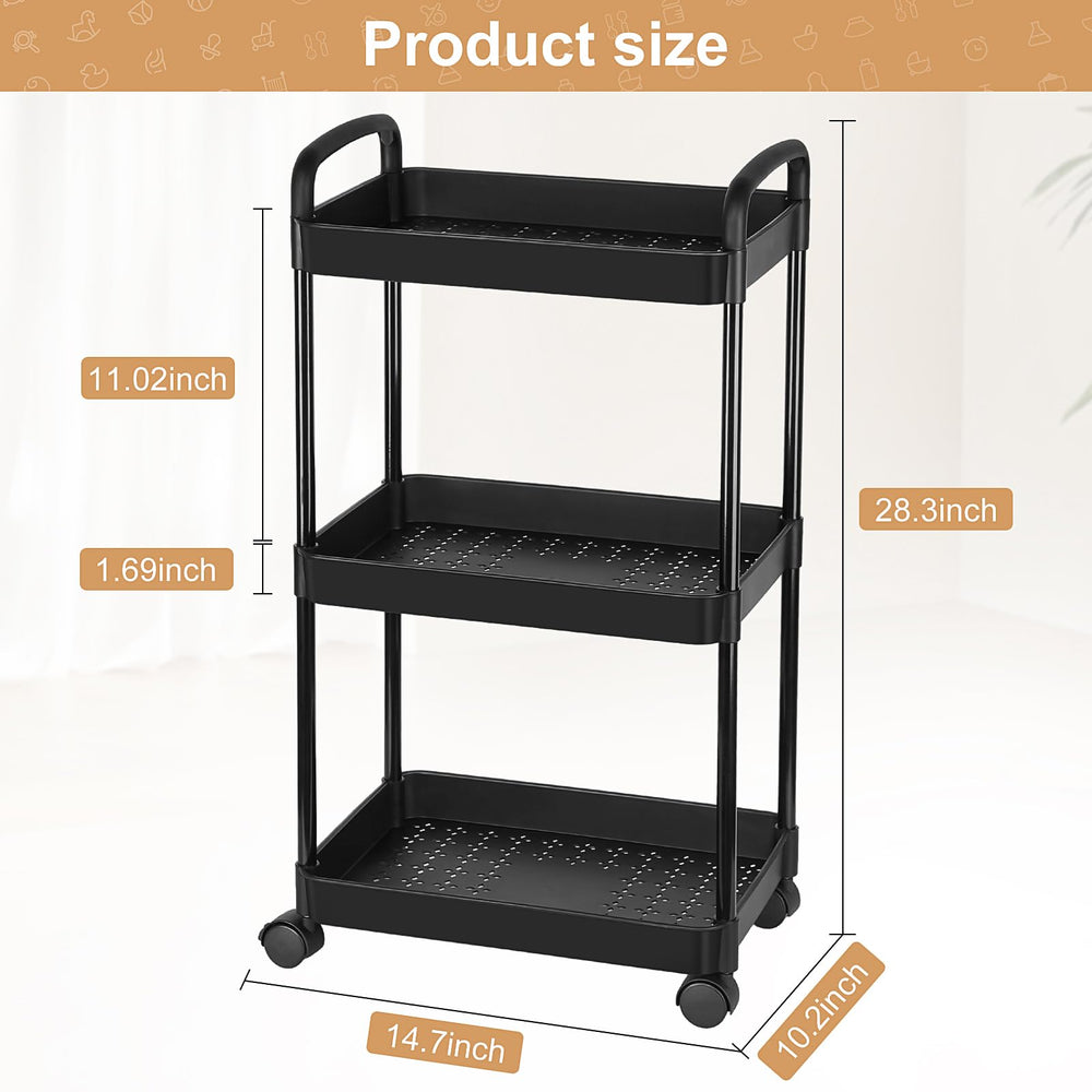Barydat diaper cart with lockable wheels for secure movement on floors.