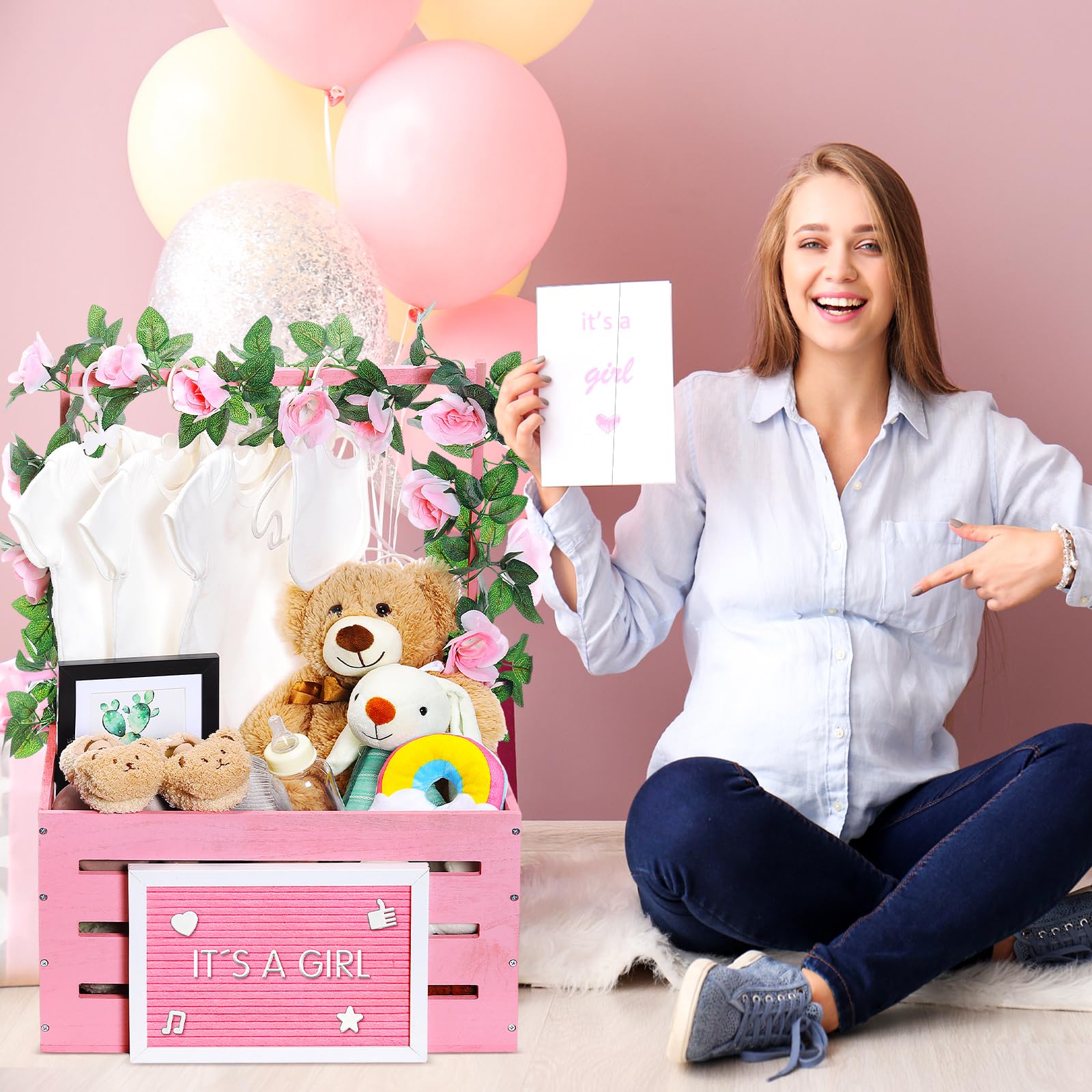 Barydat baby shower decor on display creates warm, rustic ambiance