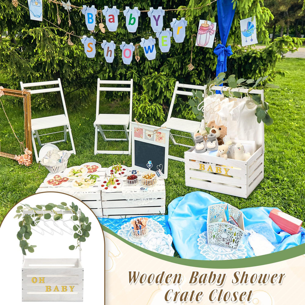 Barydat large baby shower storage fits plush toys, clothes, and diapers