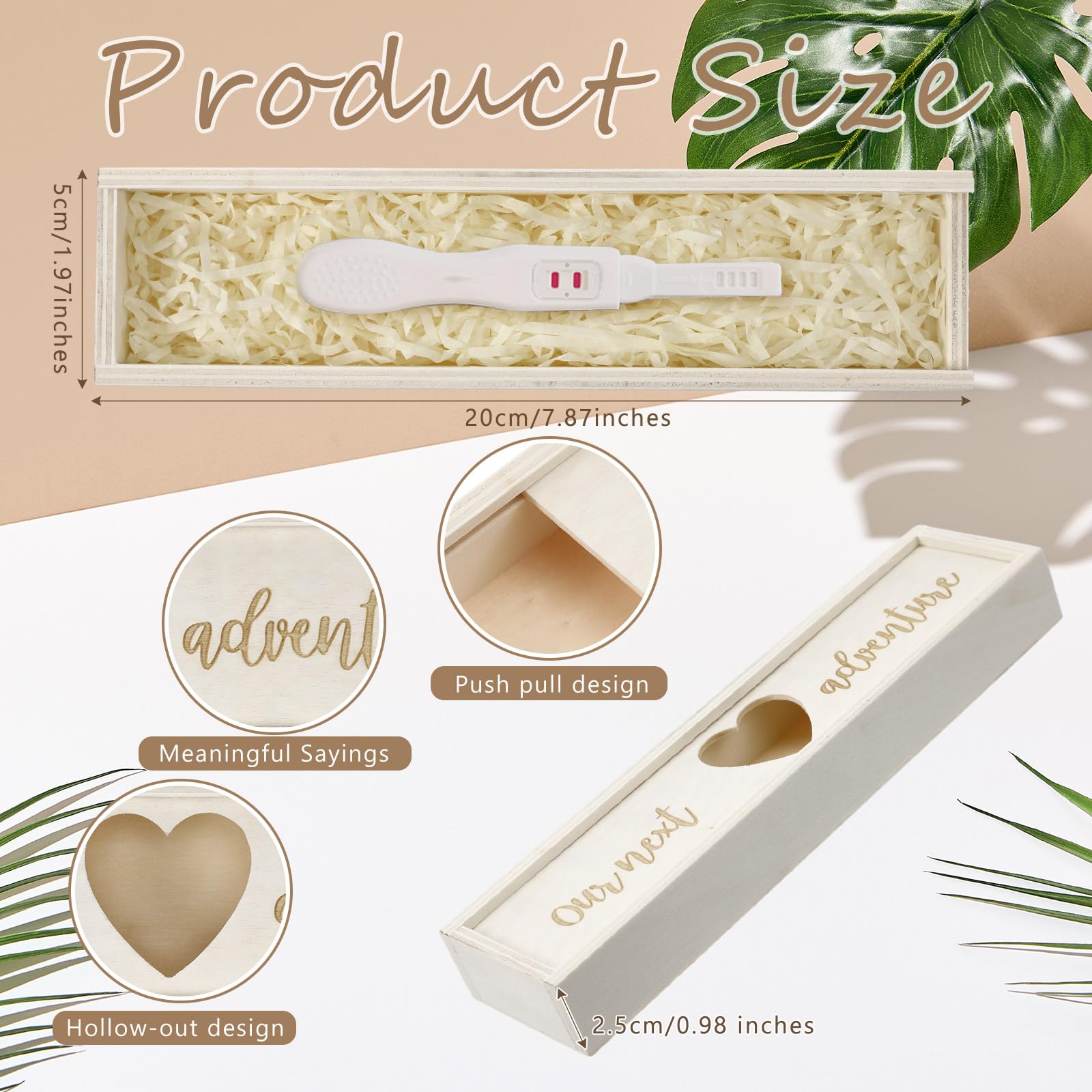 Barydat pregnancy announcement box side view, showcasing sturdy craftsmanship.