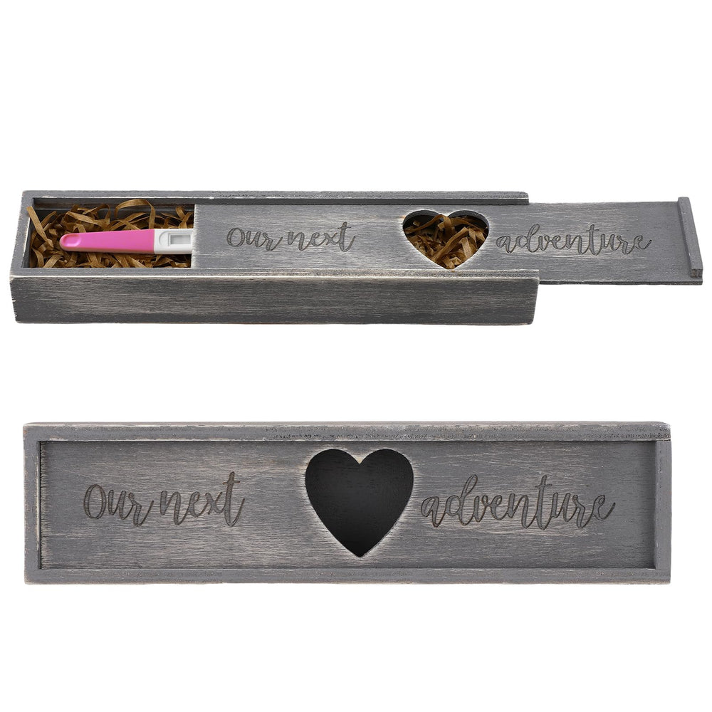 Barydat pregnancy box in dove grey front view for a sentimental announcement
