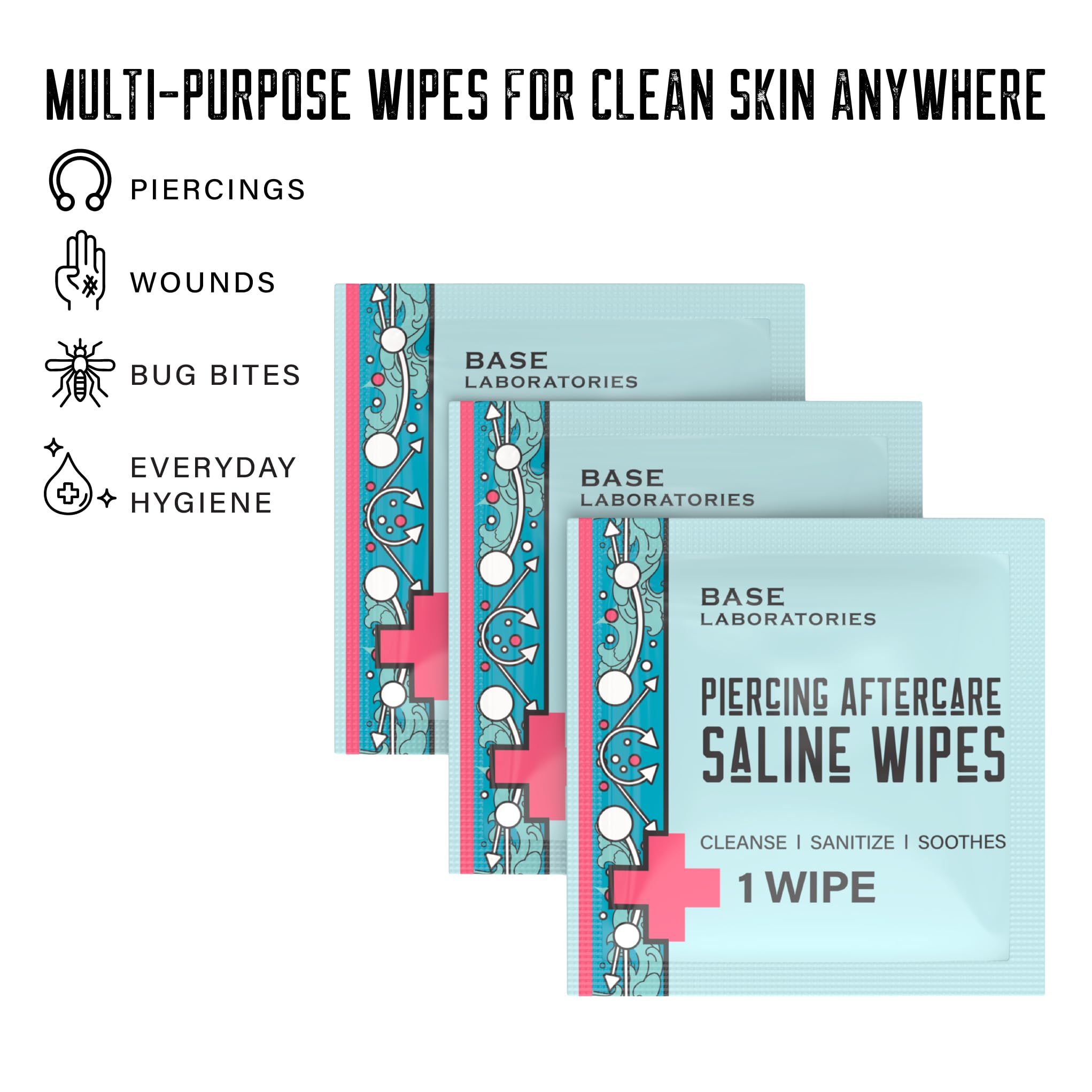 Base Laboratories Piercing Aftercare Wipes navel use for belly button piercings.