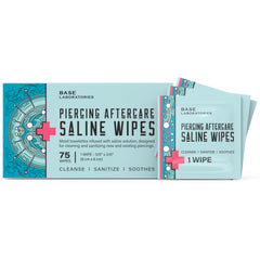 Base Laboratories Piercing Aftercare Wipes pack for on-the-go piercing cleansing.