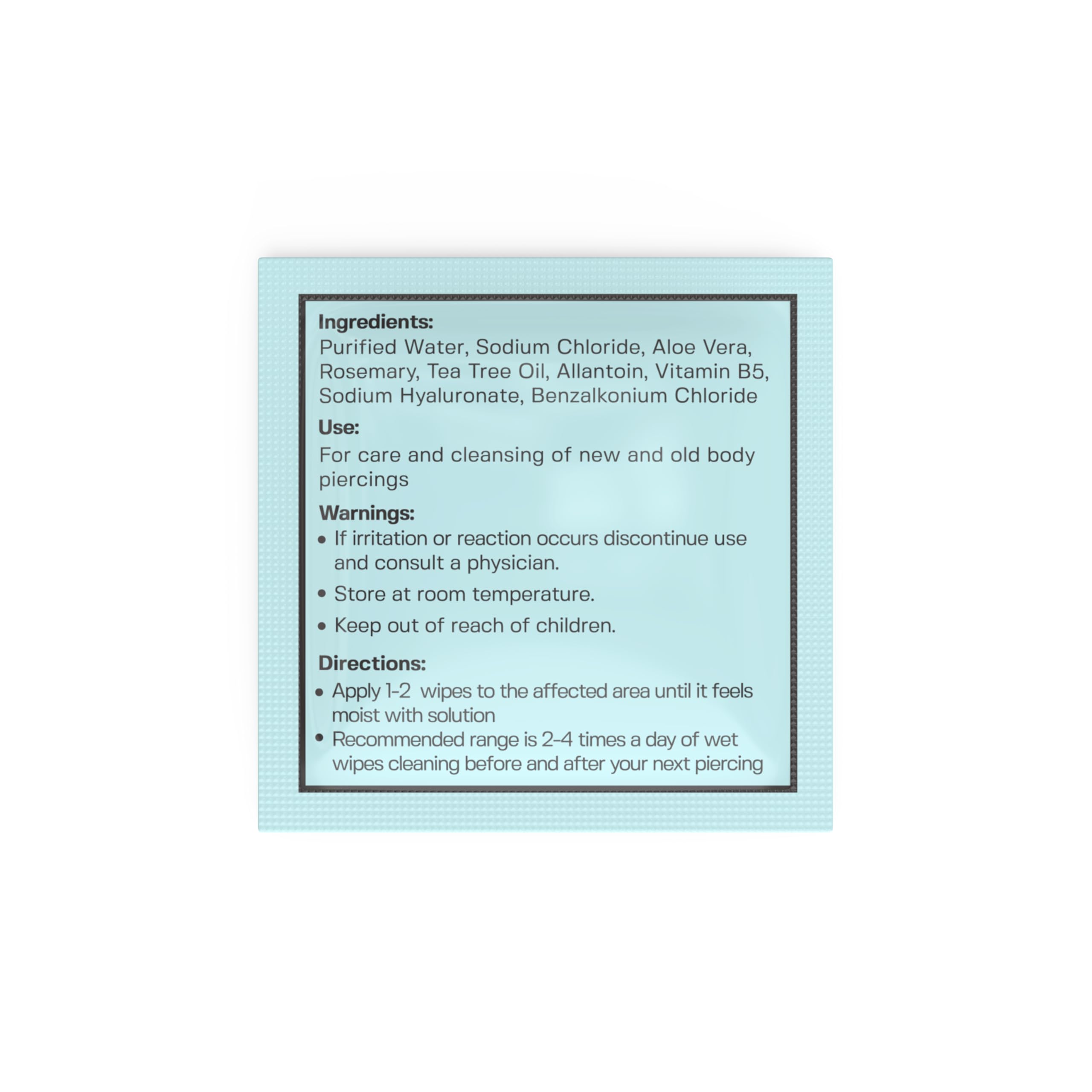 Base Laboratories Piercing Aftercare Wipes travel case for convenient care on the move.