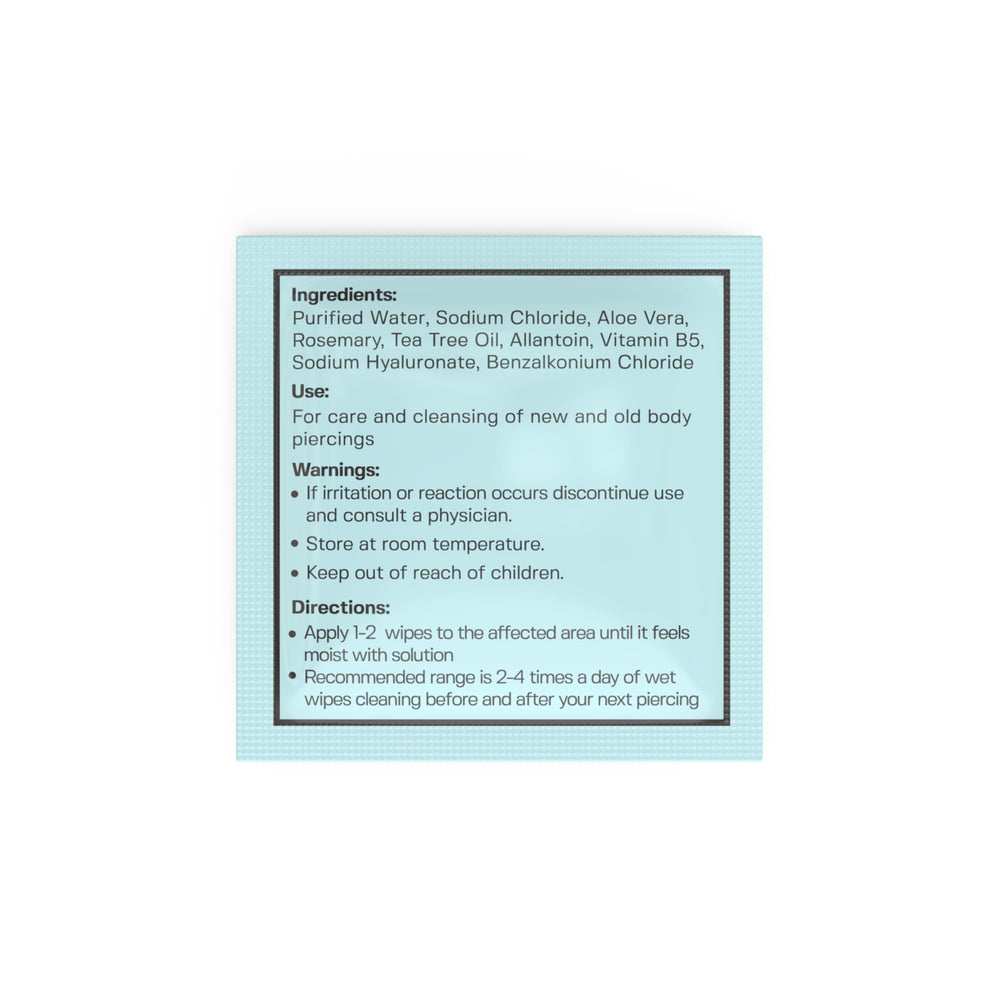 Base Laboratories Piercing Aftercare Wipes travel case for convenient care on the move.