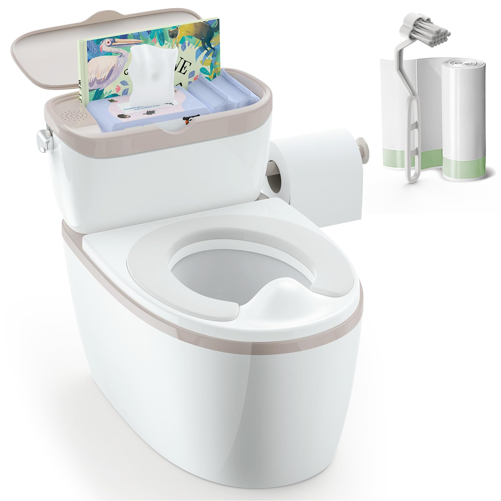Basece 3-in-1 potty with flushing sound boosts toddler training realism.