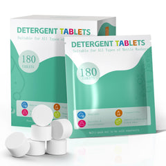 Basece baby bottle washer tablets in a 180-count pack for convenience