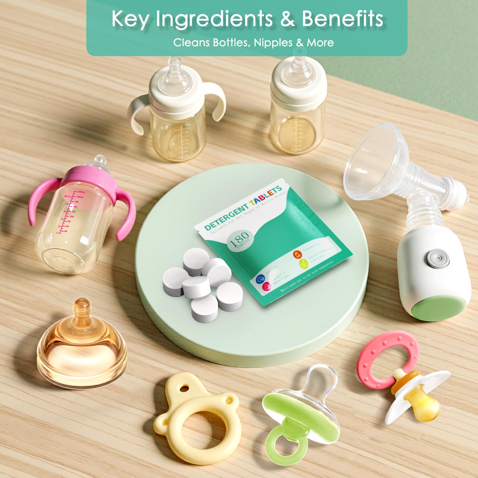 Biodegradable plant-based Basece formula for eco-friendly baby cleaning
