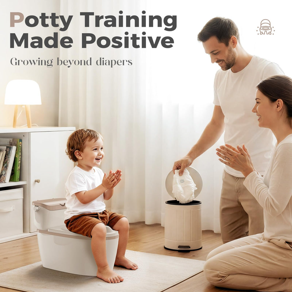 Basece potty with wipes storage keeps essentials handy during potty time.
