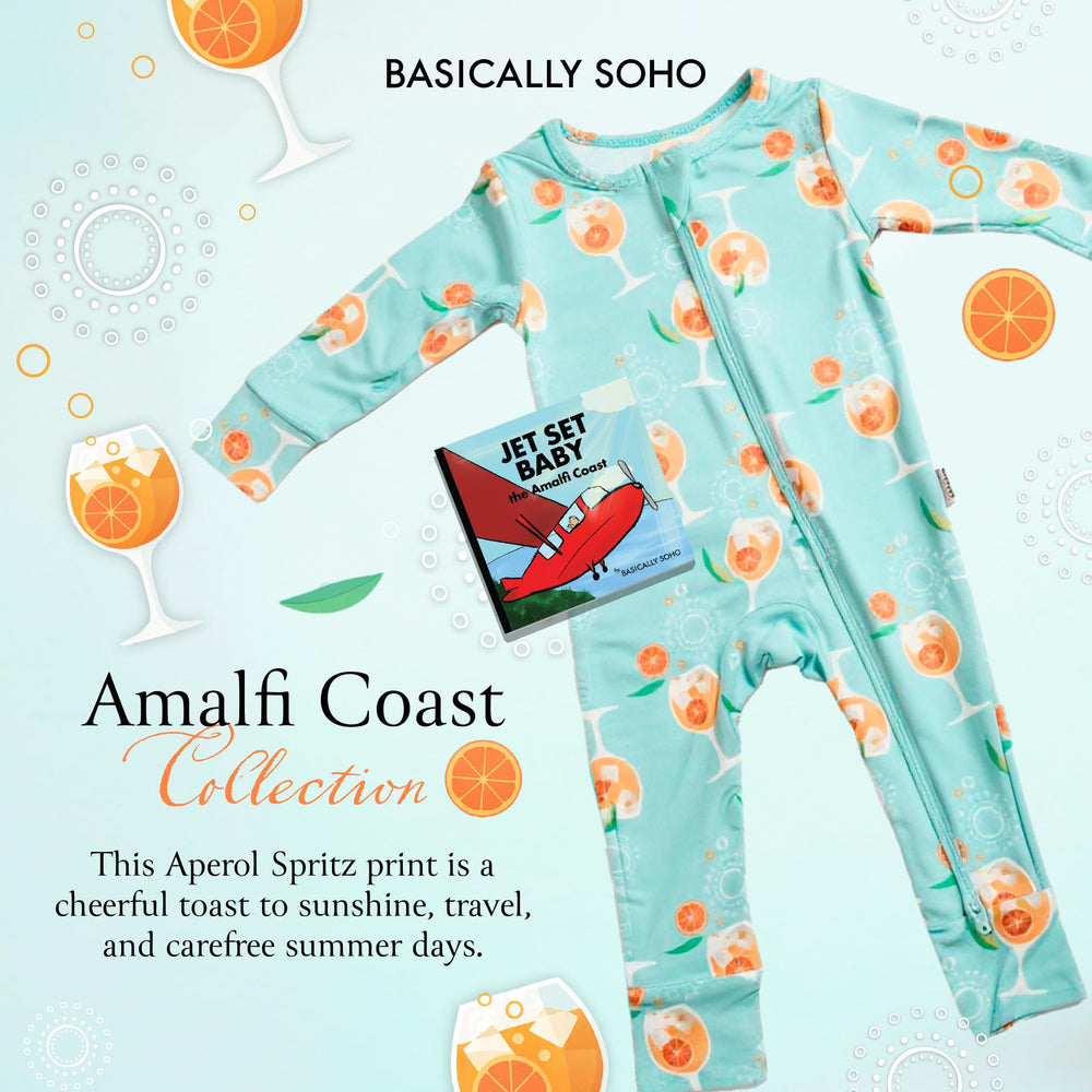 Basically SoHo Amalfi Spritz romper two-way zipper for easy changes