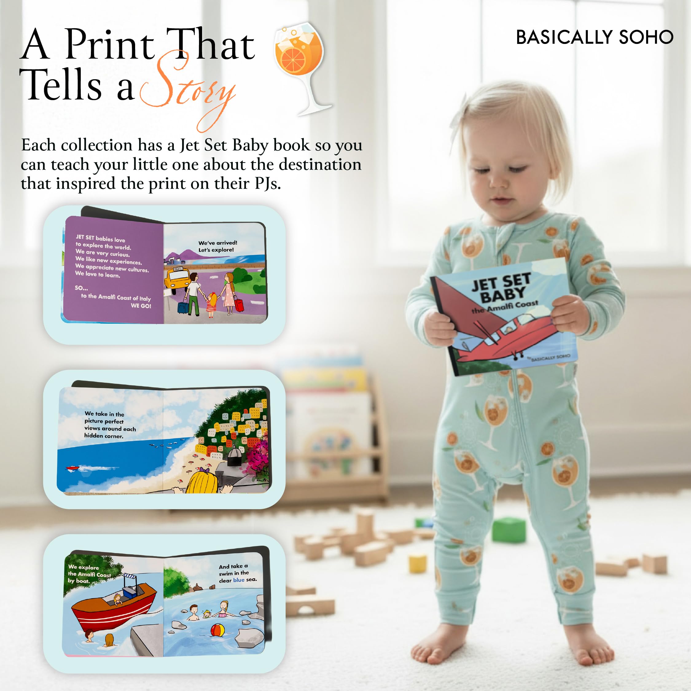 Basically SoHo Jet Set book for toddlers complements the romper
