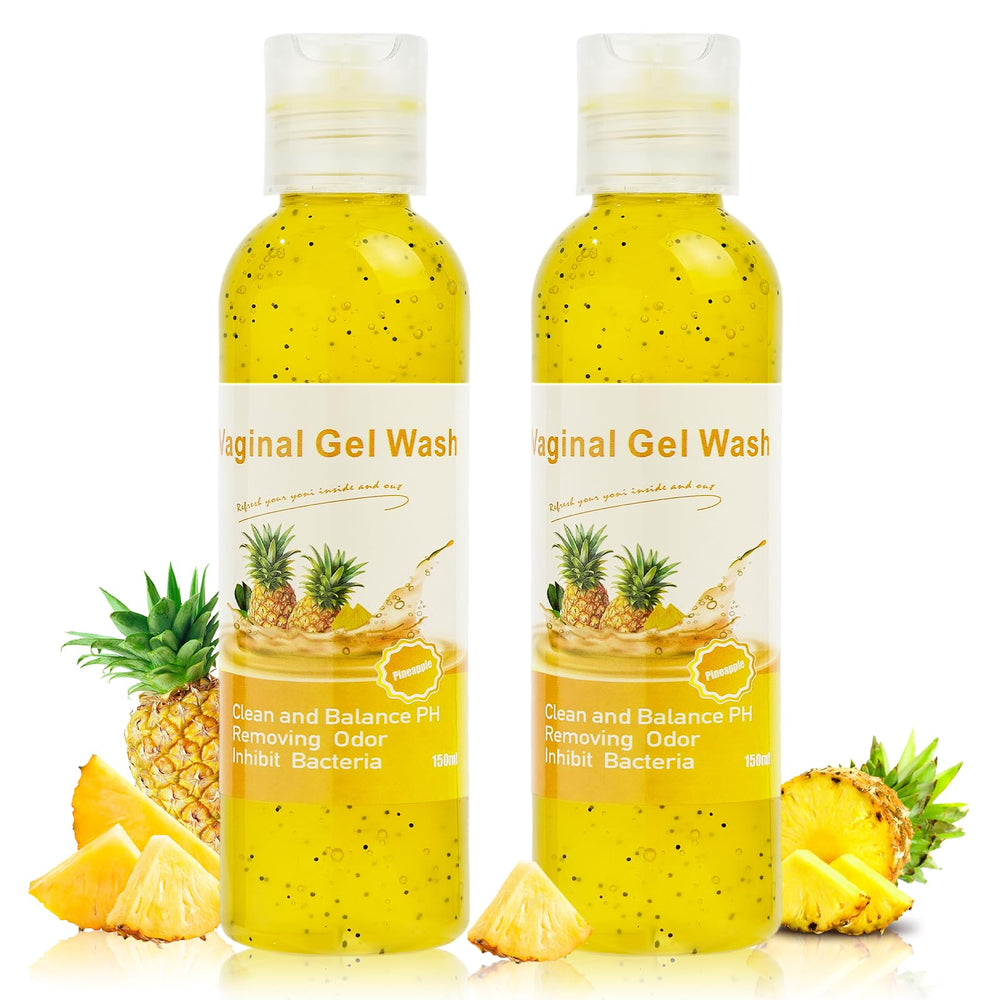 BASSI feminine wash bottle with pineapple scent for a fresh, balanced cleanse.