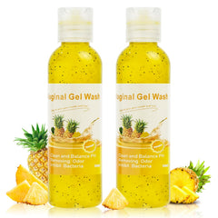 BASSI feminine wash bottle with pineapple scent for a fresh, balanced cleanse.