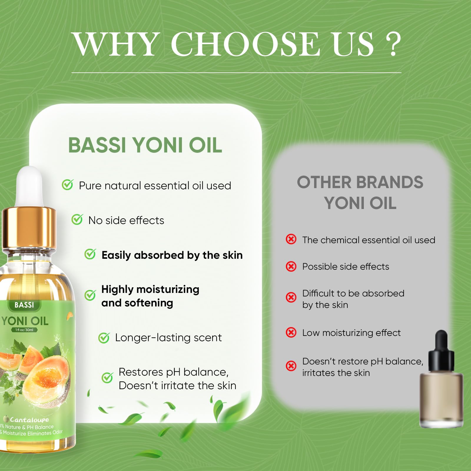 BASSI Yoni Oil fruity scent hints at a fresh fragrance during use.