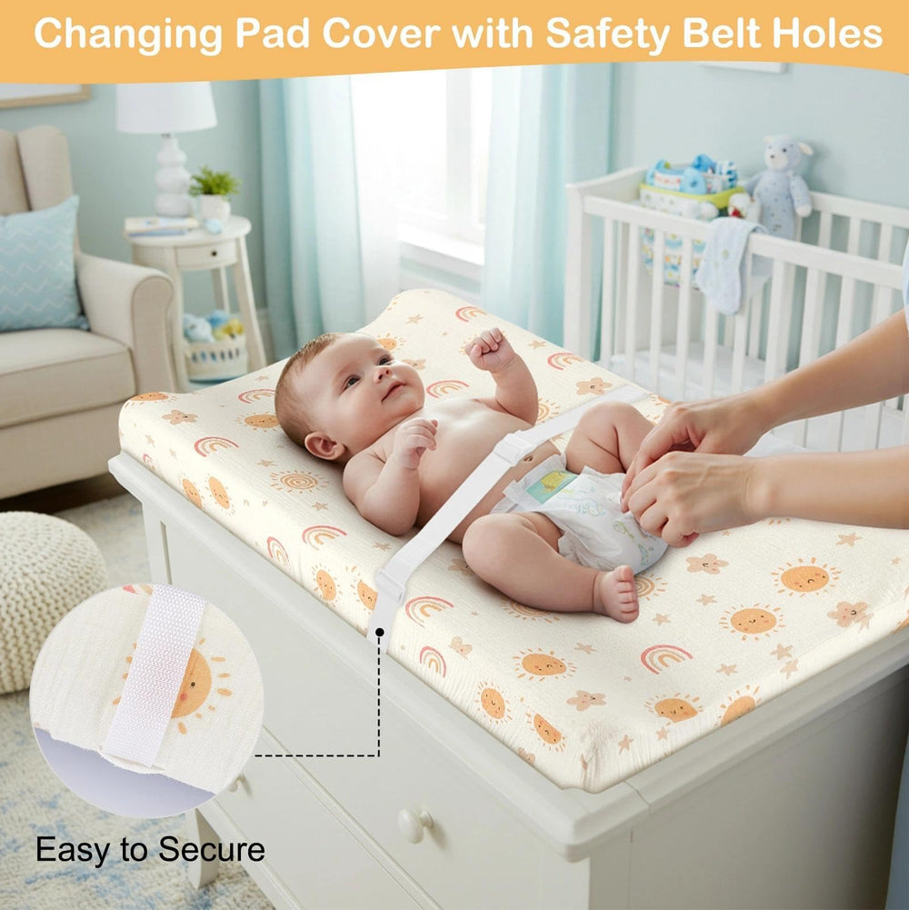Basumee brown-toned changing cover complements nursery setup