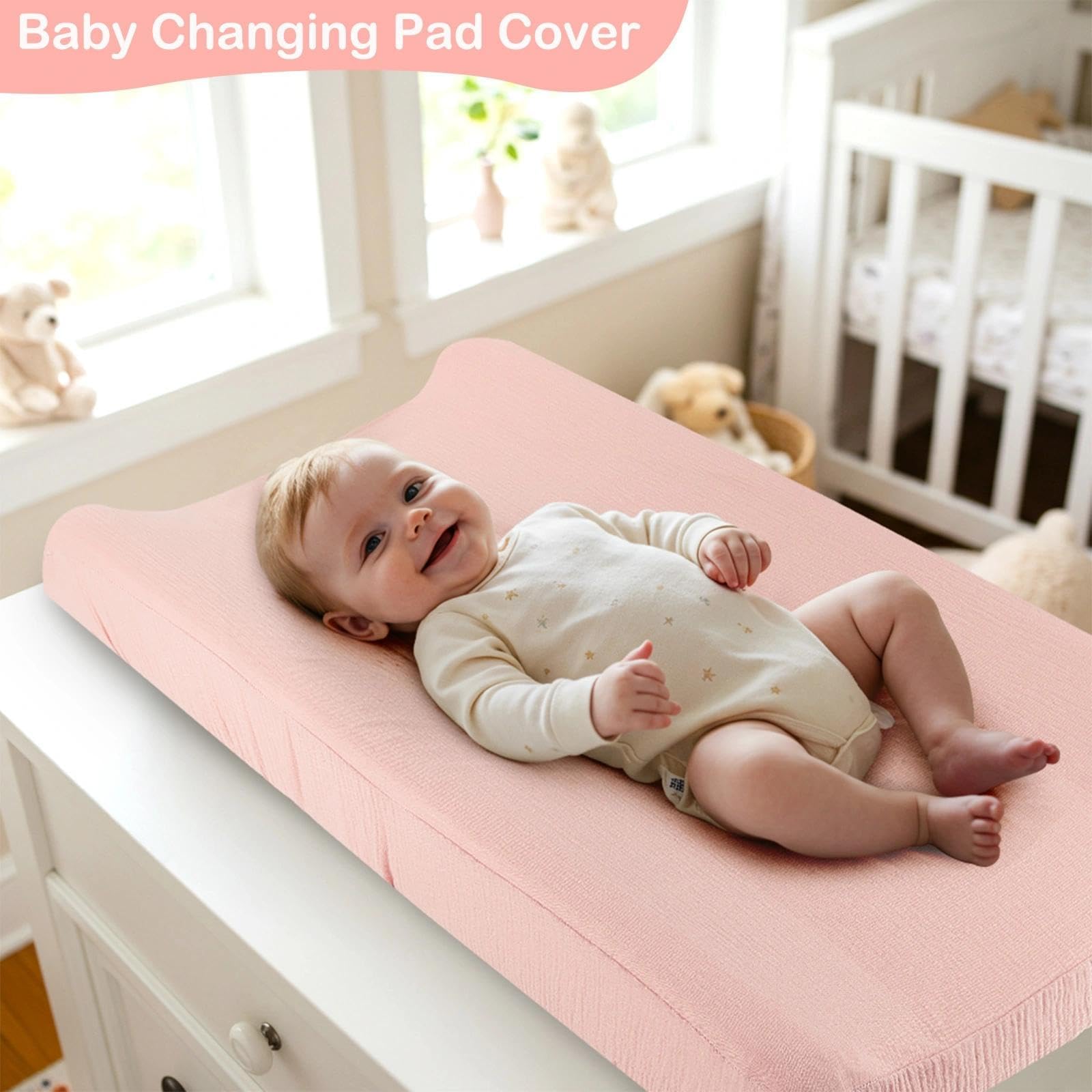 Basumee elastic edge secures the cover during diaper changes.