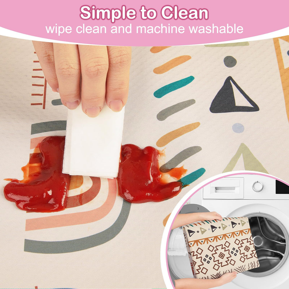 Basumee Splat Mat machine-wash friendly for quick cleanup.
