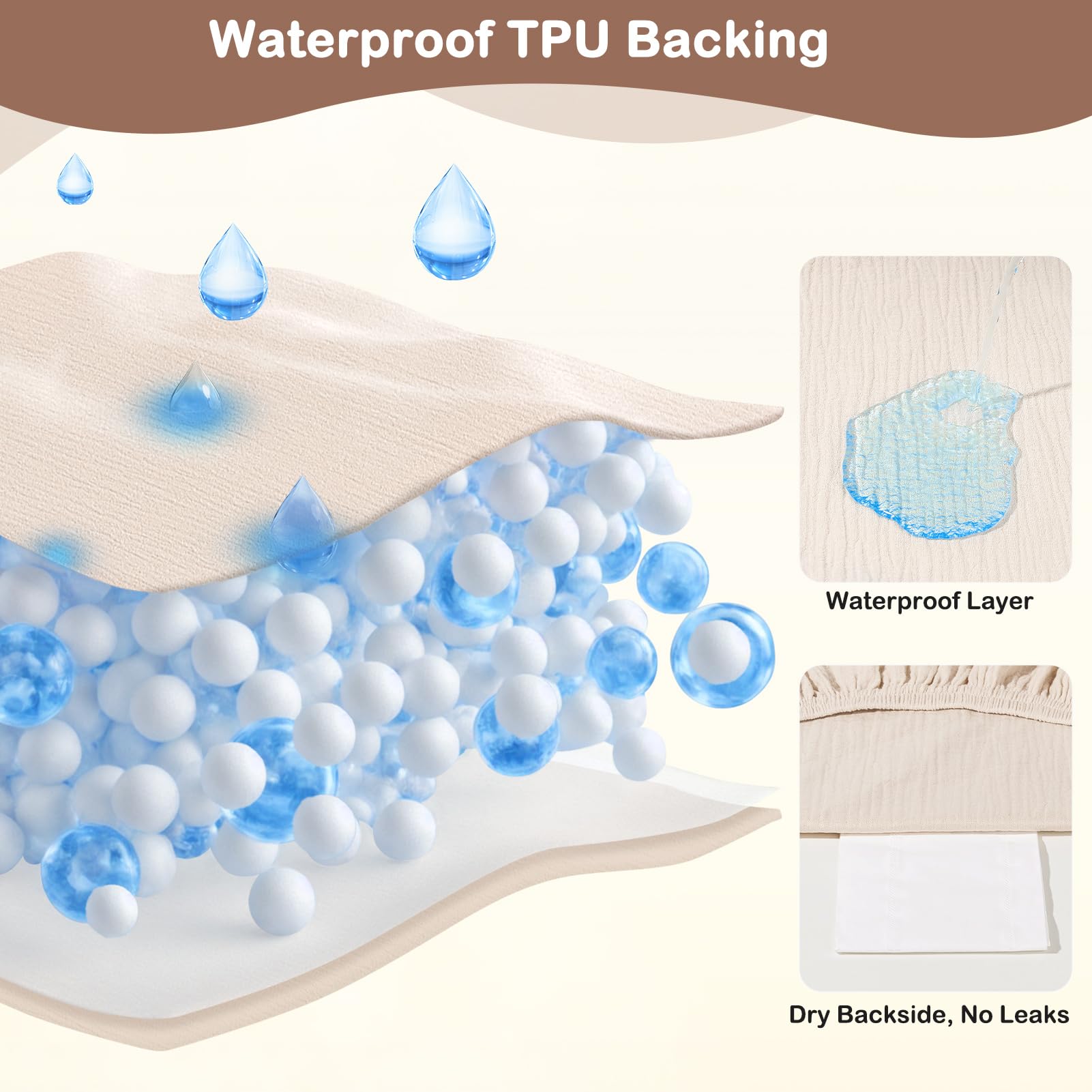 Basumee muslin top layer feels gentle on baby's skin during diaper changes
