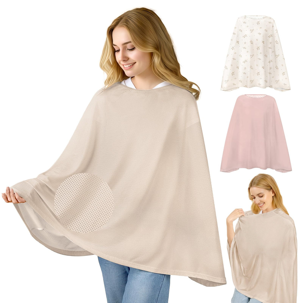 Basumee nursing cover with breathable mesh for cool private feeding