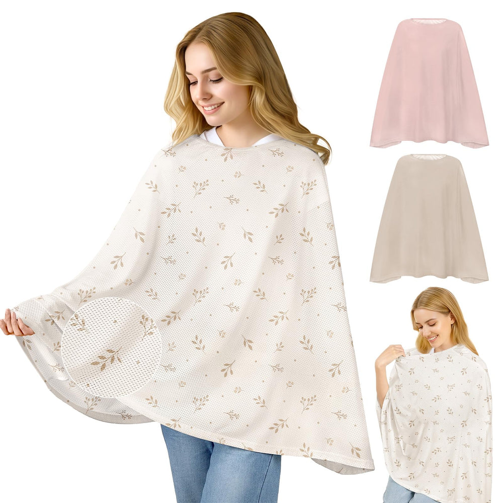 Basumee nursing cover with breathable mesh keeps mom and baby cool and comfortable.